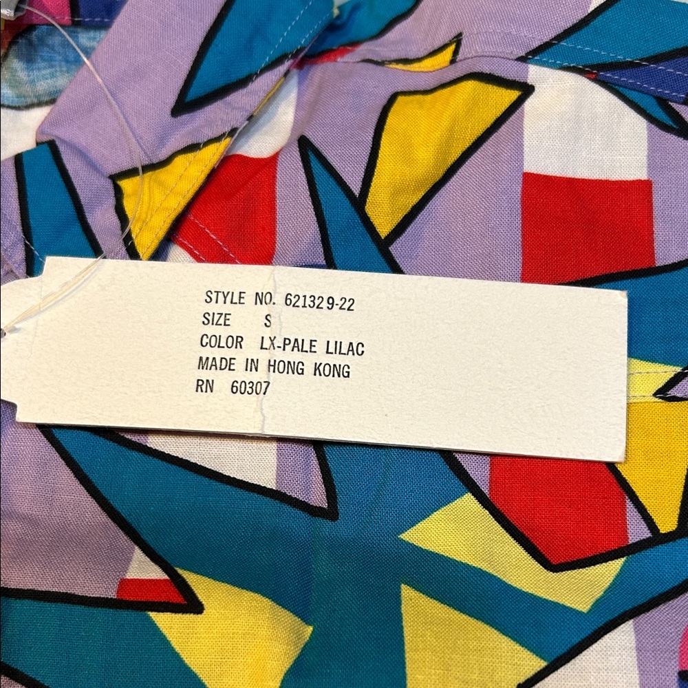 NWT Vintage Union Bay  Shirt with post modern geometric colors pop design - Picture 4 of 10